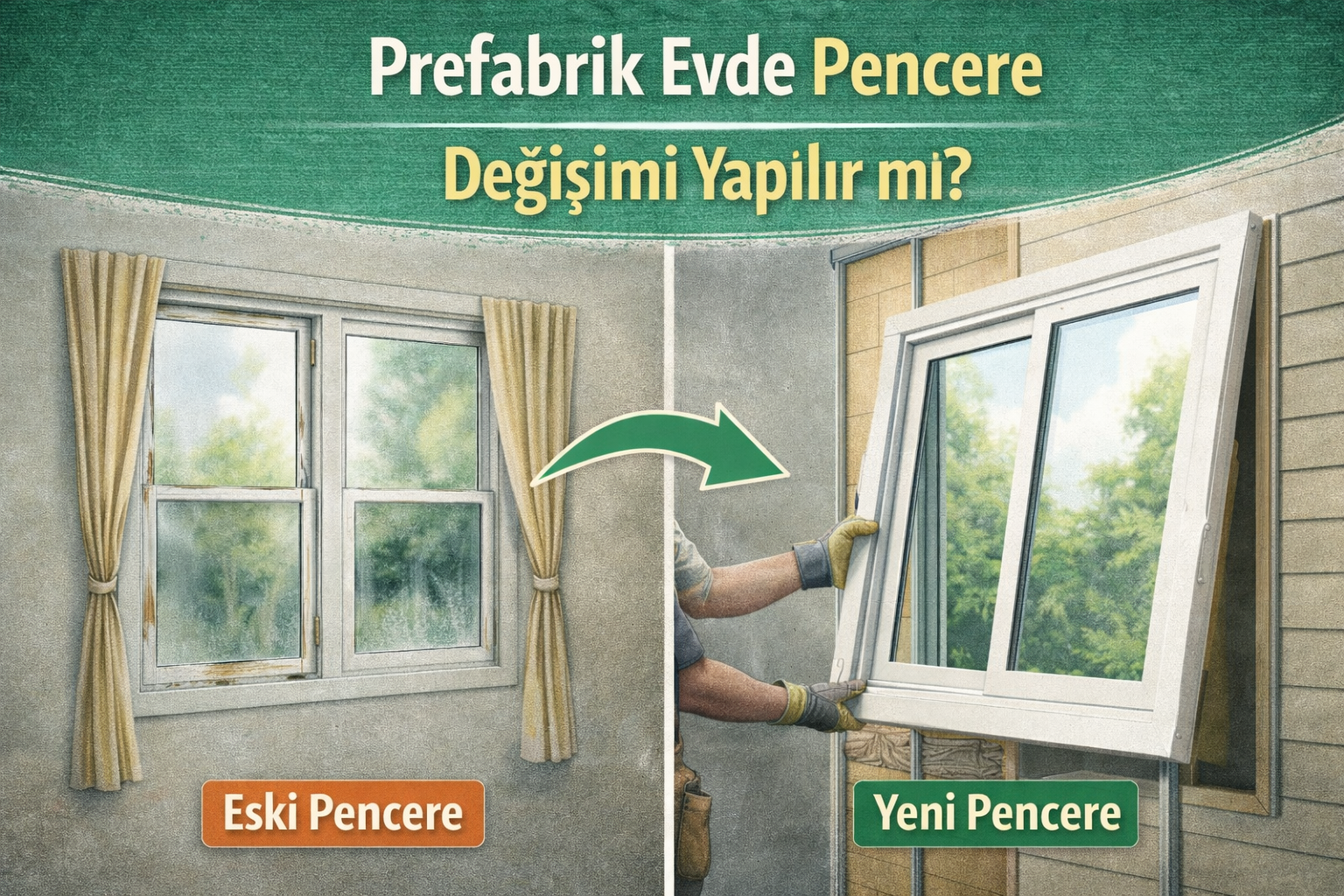 Prefabrik evde pencere değişimi ve montaj uygulaması