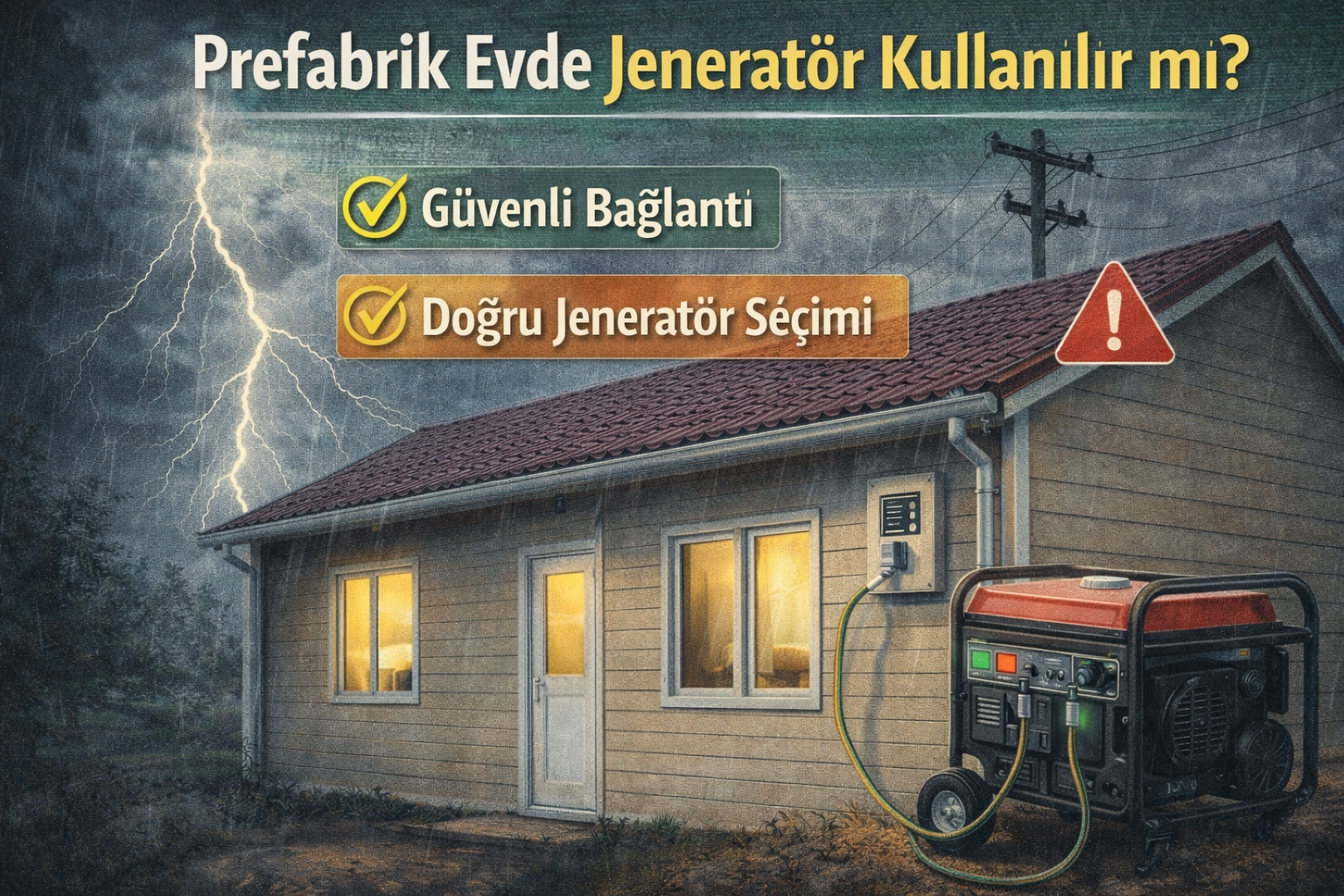 Prefabrik Evde Jeneratör Kullanılır mı? Prefabrik evde jeneratör kullanımı ve elektrik bağlantısı