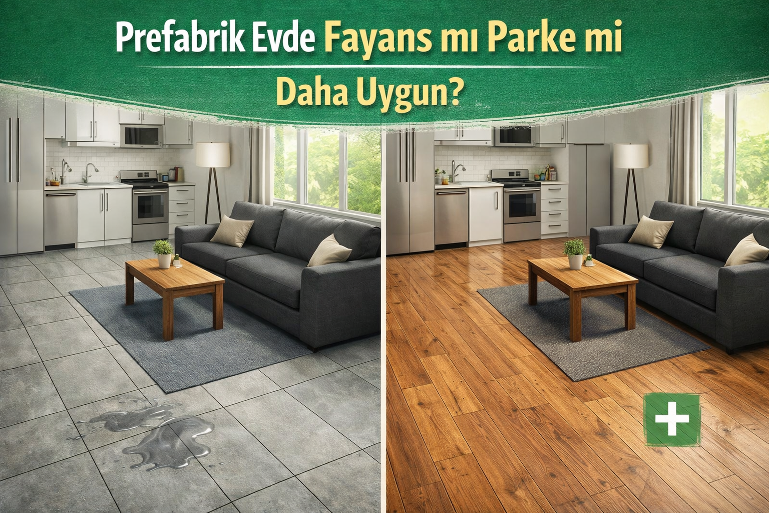 Prefabrik evde fayans mı parke mi daha uygun? Zemin kaplama karşılaştırması