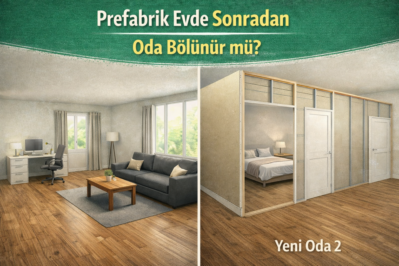 Prefabrik Evde Sonradan Oda Bölünür mü? Prefabrik evde sonradan oda bölme işlemi