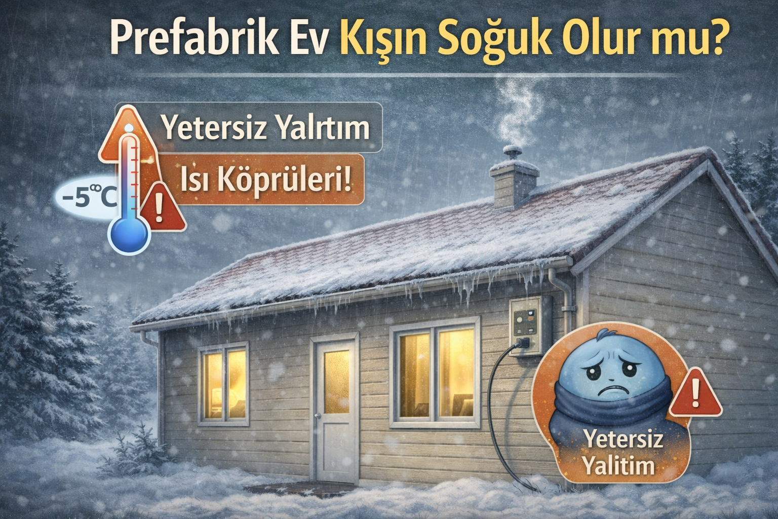 Prefabrik Ev Kışın Soğuk Olur mu? Prefabrik evde kışın ısı kaybı ve yalıtım sorunları