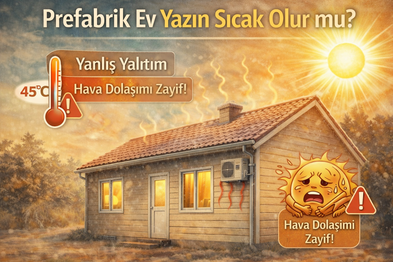 Prefabrik evlerde yaz aylarında sıcaklık ve ısı yalıtımı